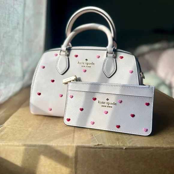 Kate Spade Satchel with Heart Embellishments - Picture 1 of 9